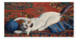 Wandbild Katze mit Wollknäuel, 1922 - Richard Müller