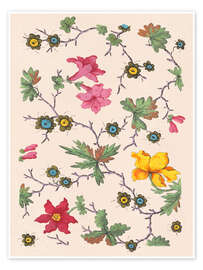 Poster Blumenmuster für bedruckte Textilien - Louis-Albert DuBois I