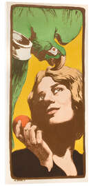 Acrylglasbild Die Frau mit dem Papagei - Angelo Jank, 1898