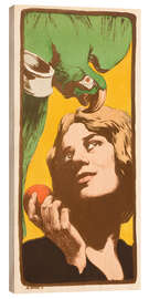 Holzbild Die Frau mit dem Papagei - Angelo Jank, 1898