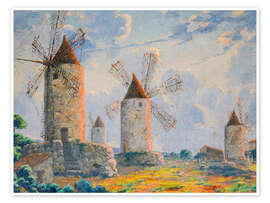 Poster Windmühle im Sonnenschein