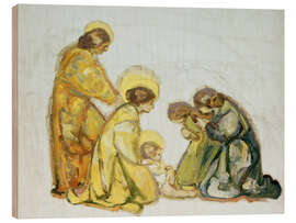 Holzbild Anbetung (unvollendet) - Adolf Hölzel, 1908