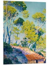 Acrylglasbild Kiefern mit Hütte - Josep Pons Frau