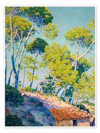 Wandbild Kiefern mit Hütte - Josep Pons Frau