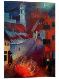 Tableau en verre acrylique Police station in Vilna, 1914 - Marianne von Werefkin