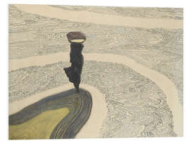 Hartschaumbild Frau am Ufer, 1910