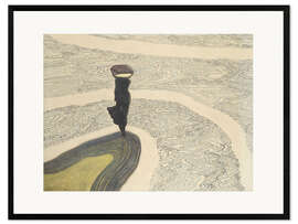 Gerahmter Kunstdruck Frau am Ufer, 1910