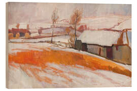 Holzbild Winterlandschaft, über dem Hügel von Kærby, 1917