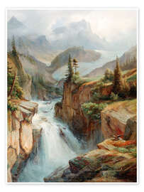 Poster Fluss im Hochgebirge - Carl Friedrich Seiffert