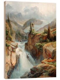 Holzbild Fluss im Hochgebirge - Carl Friedrich Seiffert