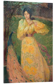 Acrylglasbild Junges Mädchen mit Pfau, 1895 - Edmond Aman-Jean