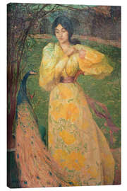 Leinwandbild Junges Mädchen mit Pfau, 1895 - Edmond Aman-Jean