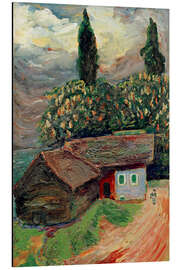 Aluminium print Cottage with Chestnut Tree, 1918 - Marianne von Werefkin