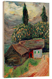 Holzbild Kate mit Kastanienbaum, 1918 - Marianne von Werefkin