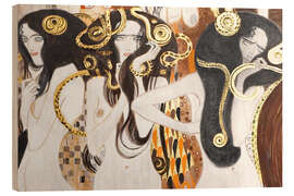 Holzbild Die Drei Gorgonen - Der Beethovenfries - Gustav Klimt