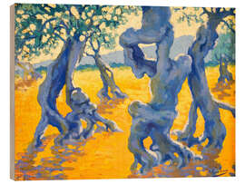 Holzbild Olivenhain - Josep Pons Frau