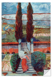 Wandsticker Frühlingslandschaft mit Mädchen