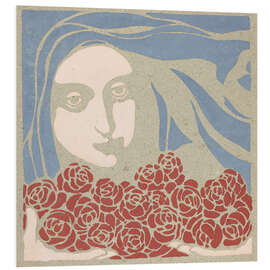 Hartschaumbild Damenkopf mit Rosen