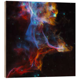 Holzbild Schleiernebel im Sternbild Cygnus