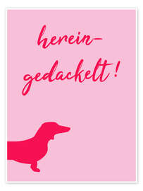 Poster Hereingedackelt Pink - Typobox