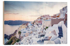 Holzbild Insel Santorin, Griechenland