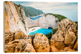 Holzbild Navagio-Strand, griechische Inseln - Nagy Melinda