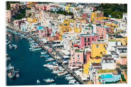 Acrylglasbild Bunte Häuser auf der Insel Procida, Italien - Nagy Melinda
