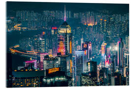 Acrylic print Hong Kong skyline at Night, China - John Alexander
