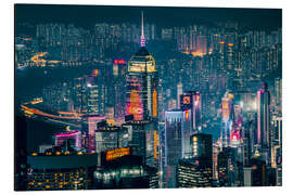 Alubild Hong Kong Skyline bei Nacht, China - John Alexander