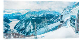 Acrylglasbild Blick auf das schneebedeckte Aostatal, Italien - Frank Fell