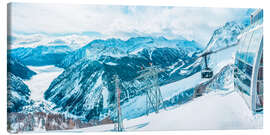 Leinwandbild Blick auf das schneebedeckte Aostatal, Italien - Frank Fell