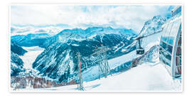 Wandbild Blick auf das schneebedeckte Aostatal, Italien - Frank Fell