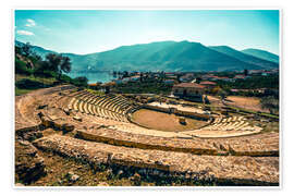 Wandbild Theater in der antiken Stadt Epidaurus, Griechenland - Luis Pina