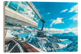 Holzbild Winterlandschaft im Aostatal, Italien - Frank Fell