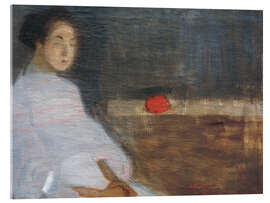 Acrylglasbild Mädchen mit Orange