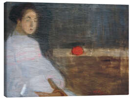 Leinwandbild Mädchen mit Orange