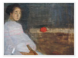Wandbild Mädchen mit Orange - Helene Schjerfbeck