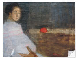 Wandsticker Mädchen mit Orange