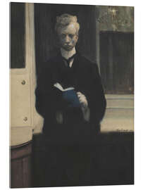 Acrylglasbild Selbstporträt mit blauem Skizzenbuch, 1907 - Léon Spilliaert