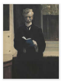 Wandbild Selbstporträt mit blauem Skizzenbuch, 1907 - Léon Spilliaert