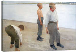 Leinwandbild Jungen, die Kieselsteine in den Fluss werfen, 1890 - Karoly Ferenczy