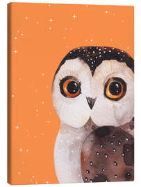 Leinwandbild Eule mit Sternen