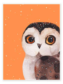 Poster Eule mit Sternen