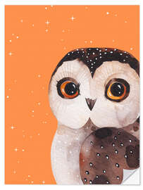 Wandsticker Eule mit Sternen
