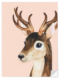 Wandsticker Rentier mit Sternen