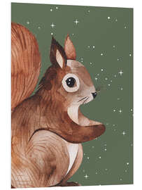 Hartschaumbild Eichhörnchen mit Sternen