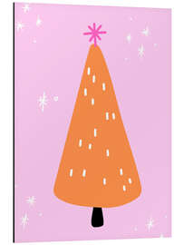 Alubild Poppiger Tannenbaum pink-orange