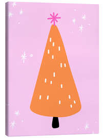 Leinwandbild Poppiger Tannenbaum pink-orange - Ohkimiko