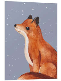 Hartschaumbild Fuchs und Sterne - Ohkimiko