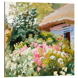 Alubild Blumen vor dem Cottage - Stanislaus Kamocki